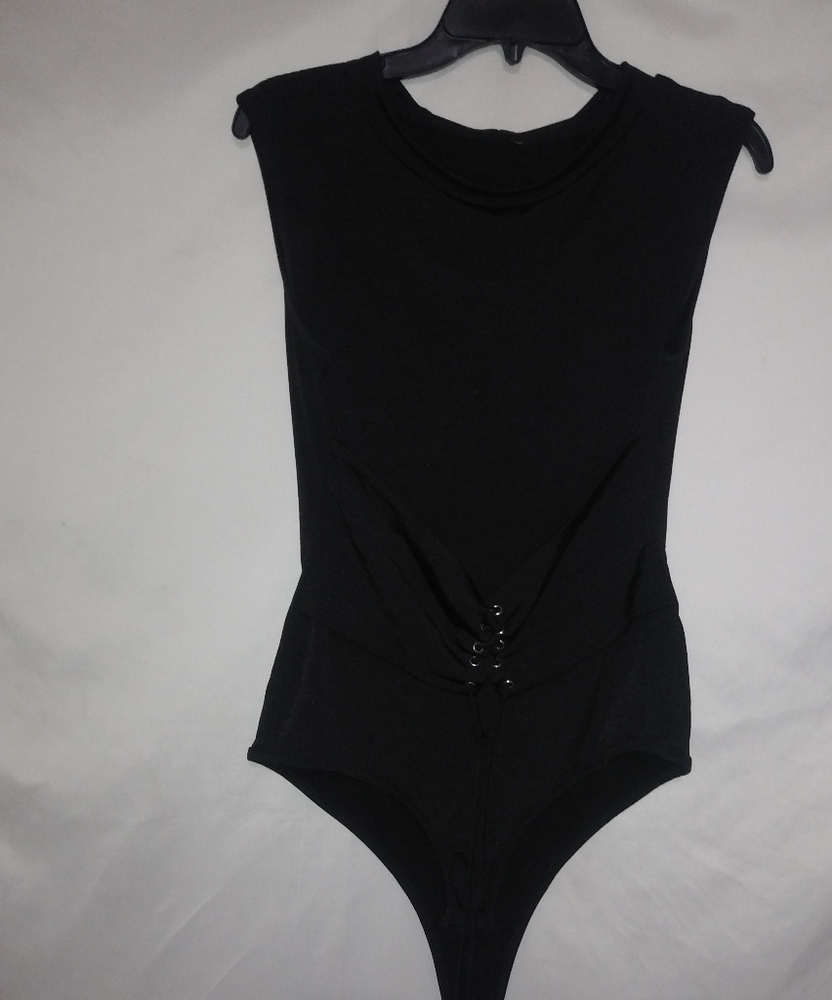 Beautiful M Dance Sleeveless One Piece Body Suit in Black